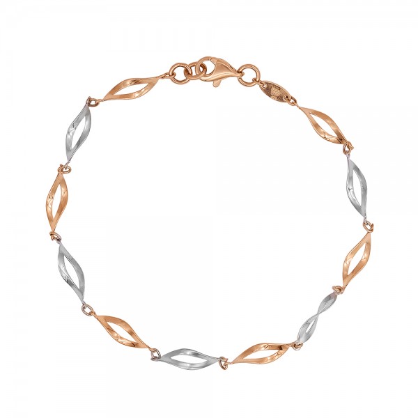 Auksinė apyrankė su baltu auksu 19cm 088B18