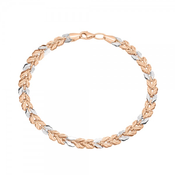 Auksinė apyrankė su baltu auksu 18.5cm  091B11