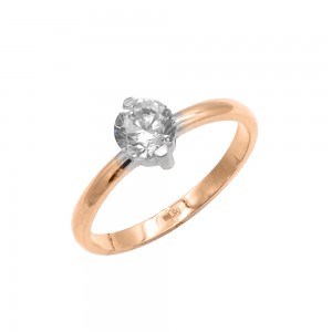 Auksinis žiedas su cirkoniu 18 mm