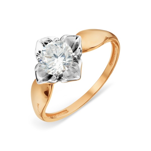 Auksinis žiedas su Swarovski Zirconia 054K13