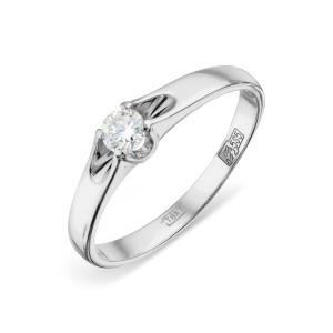 Balto aukso žiedas su fianitu16mm 074K09 Balto aukso žiedas su fianitu16mm 074K09