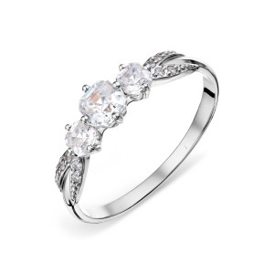 Balto aukso žiedas su Swarovski Zirconia 088k24 Balto aukso žiedas su Swarovski Zirconia 088k24