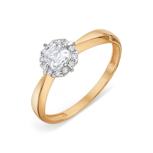 Auksinis žiedas su Swarovski Zirconia  