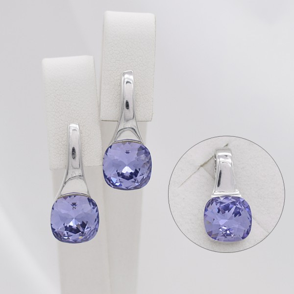 Sidabrinis komplektas su Swarovski 414S06