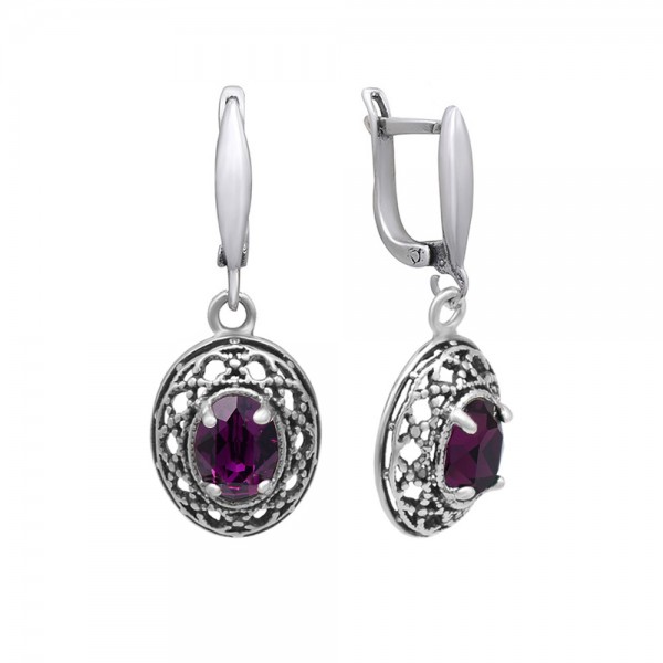 Sidabriniai auskarai su Swarovski 190S67