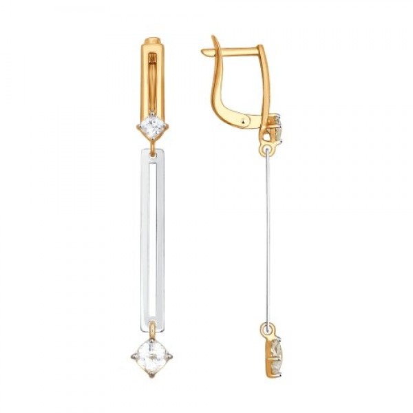 Auksiniai auskarai su Swarovski Zirconia 053S10