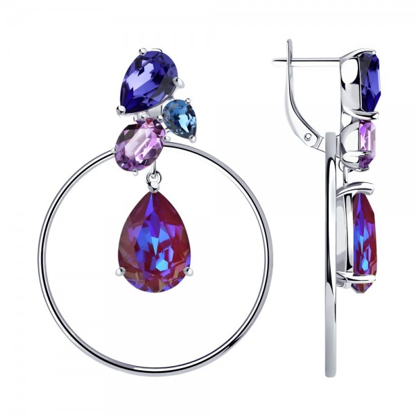 Sidabriniai auskarai su Swarovski 41S01