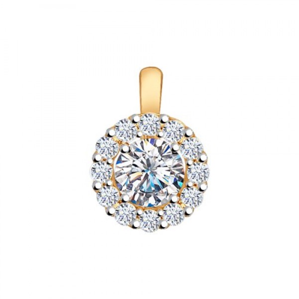 Paauksuotas sidabrinis pakabukas su Swarovski kristalu 165P02