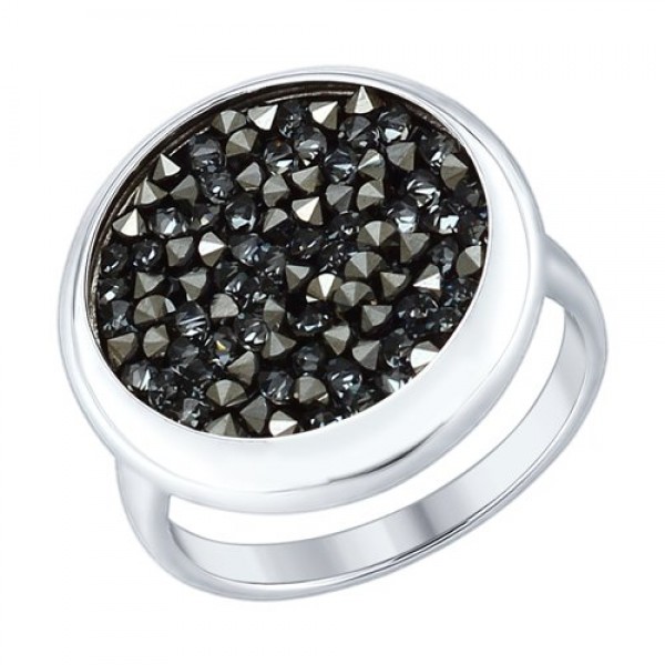 Sidabrinis žiedas su Swarovski kristalu 183K18