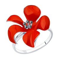 Sidabrinis žiedas su emaliu 16.5mm  183K32