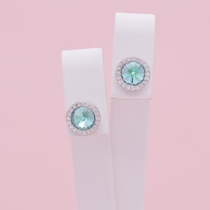 Sidabriniai auskarai su Swarovski ir cirkoniais 174S45 Sidabriniai auskarai su Swarovski ir cirkoniais 174S45