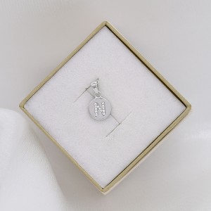 Sidabrinis pakabukas su cirkoniais raidė " N " 421P11 Sidabrinis pakabukas su cirkoniais raidė " N " 421P11