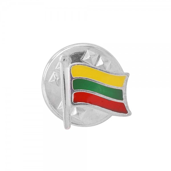 Sidabrinė sagė-ženkliukas su emaliu "Lietuva" 418R10
