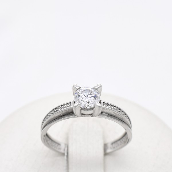 Sidabrinis žiedas su Swarovski Zirconia 127K01